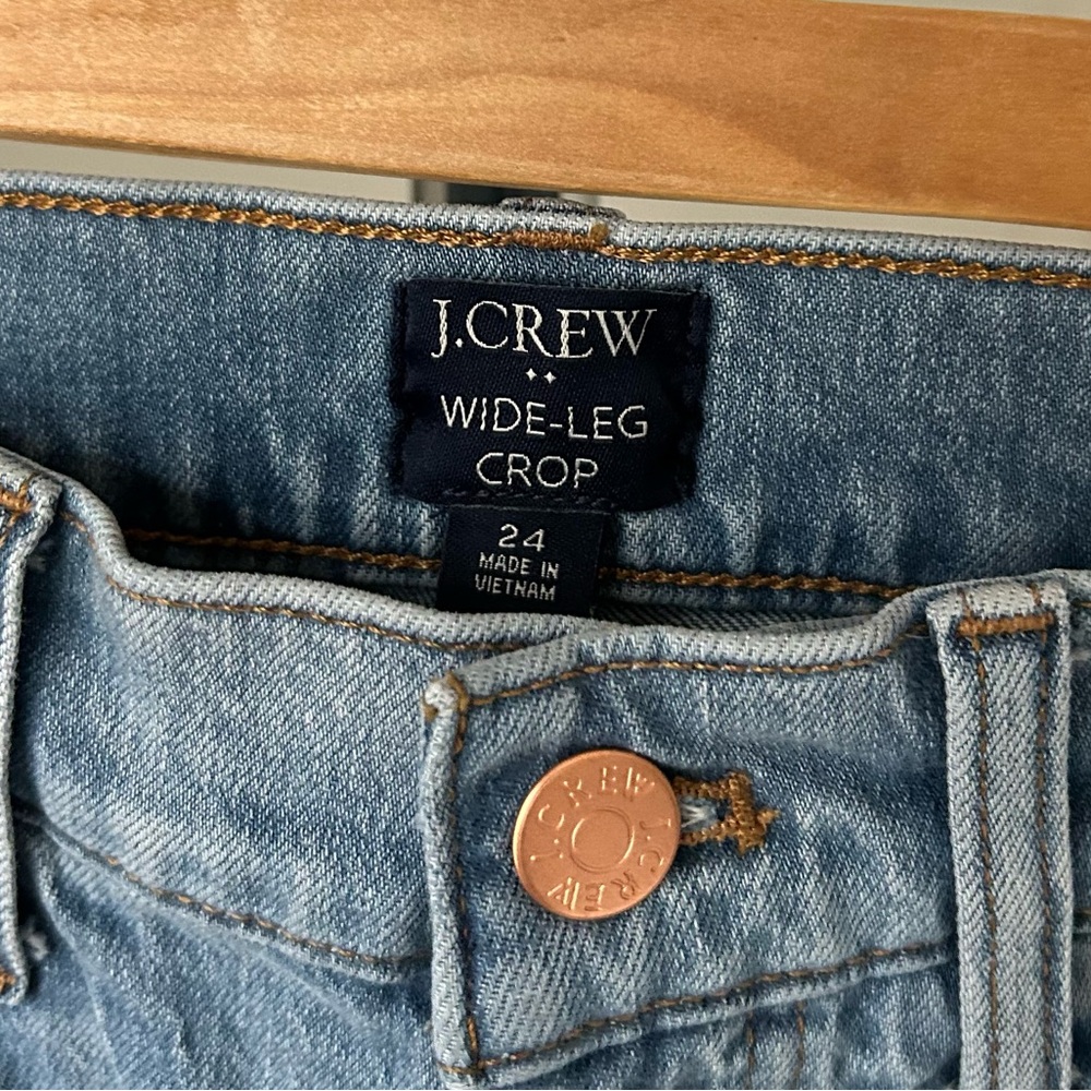J. Crew Wide Leg Crop Jeans 24 - Picture 5 of 7